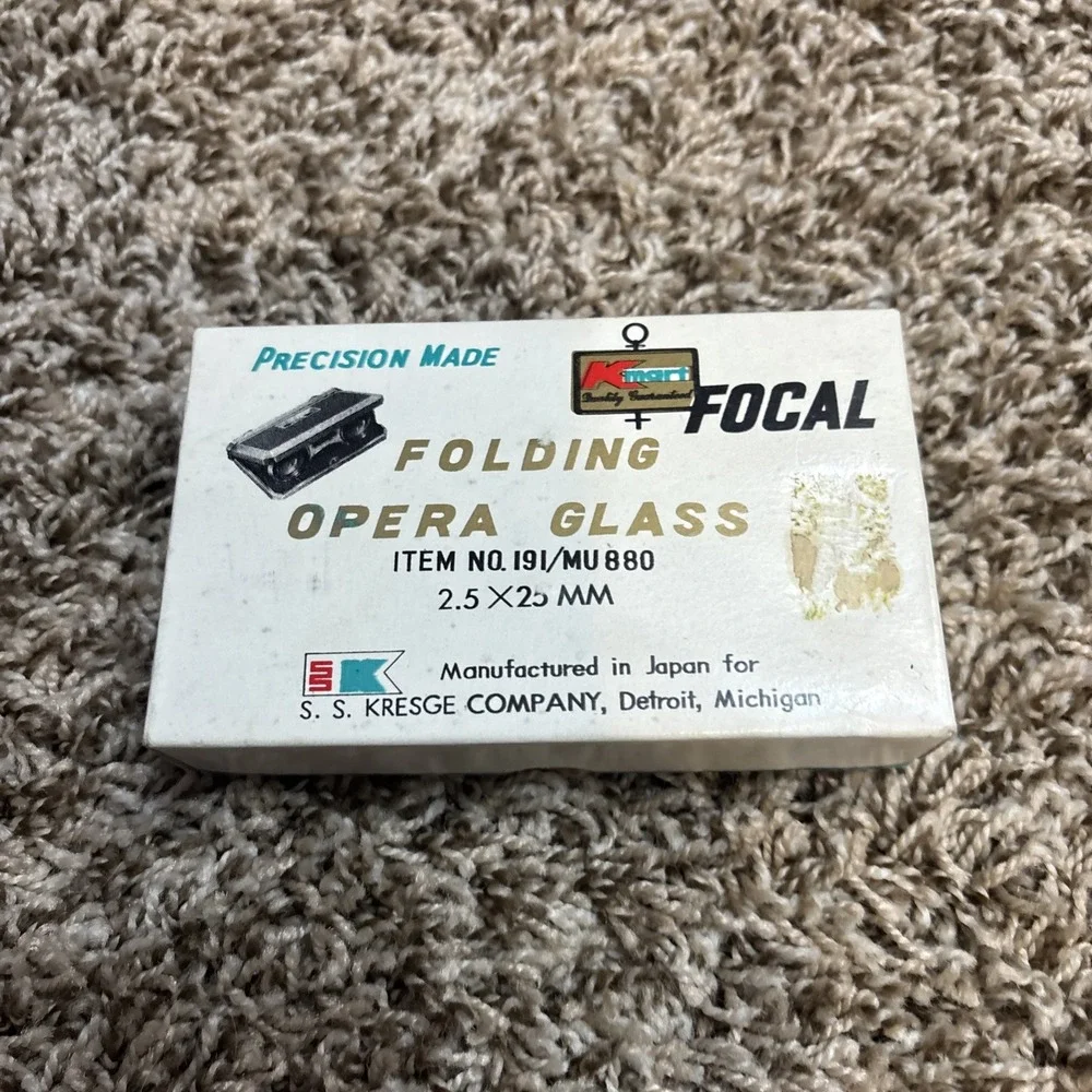 KMart Focal Folding Opera Glass Binoculars 2.5x25mm Japan Inc Orig Box Very Nice